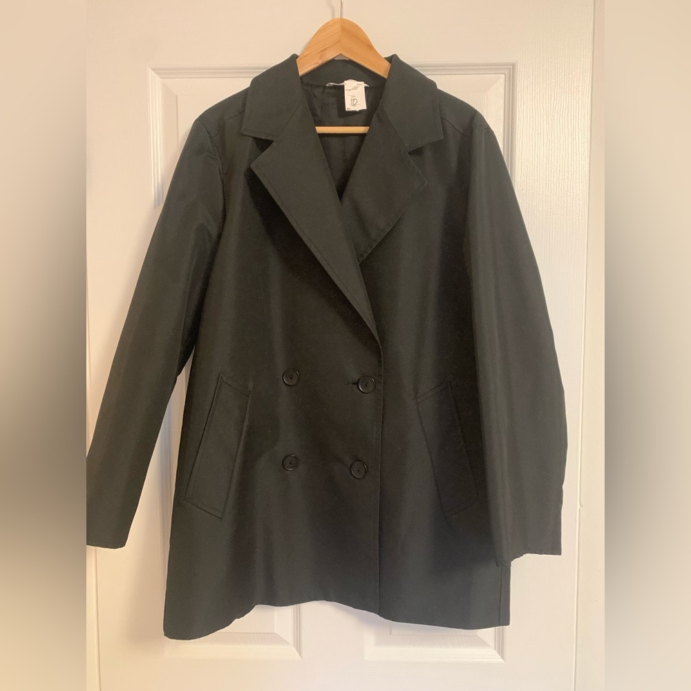 Vintage Made In Italy Stylish Women's Trench Coat, size 10, black
